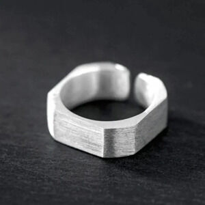 Minimalist 925 Sterling Silver Bar Ring Chunky Silver Ring Stackable Layer Ring